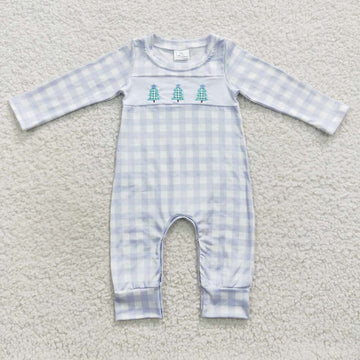 BLUE CHRISTMAS TREE TRIO ROMPER ETA NOVEMBER