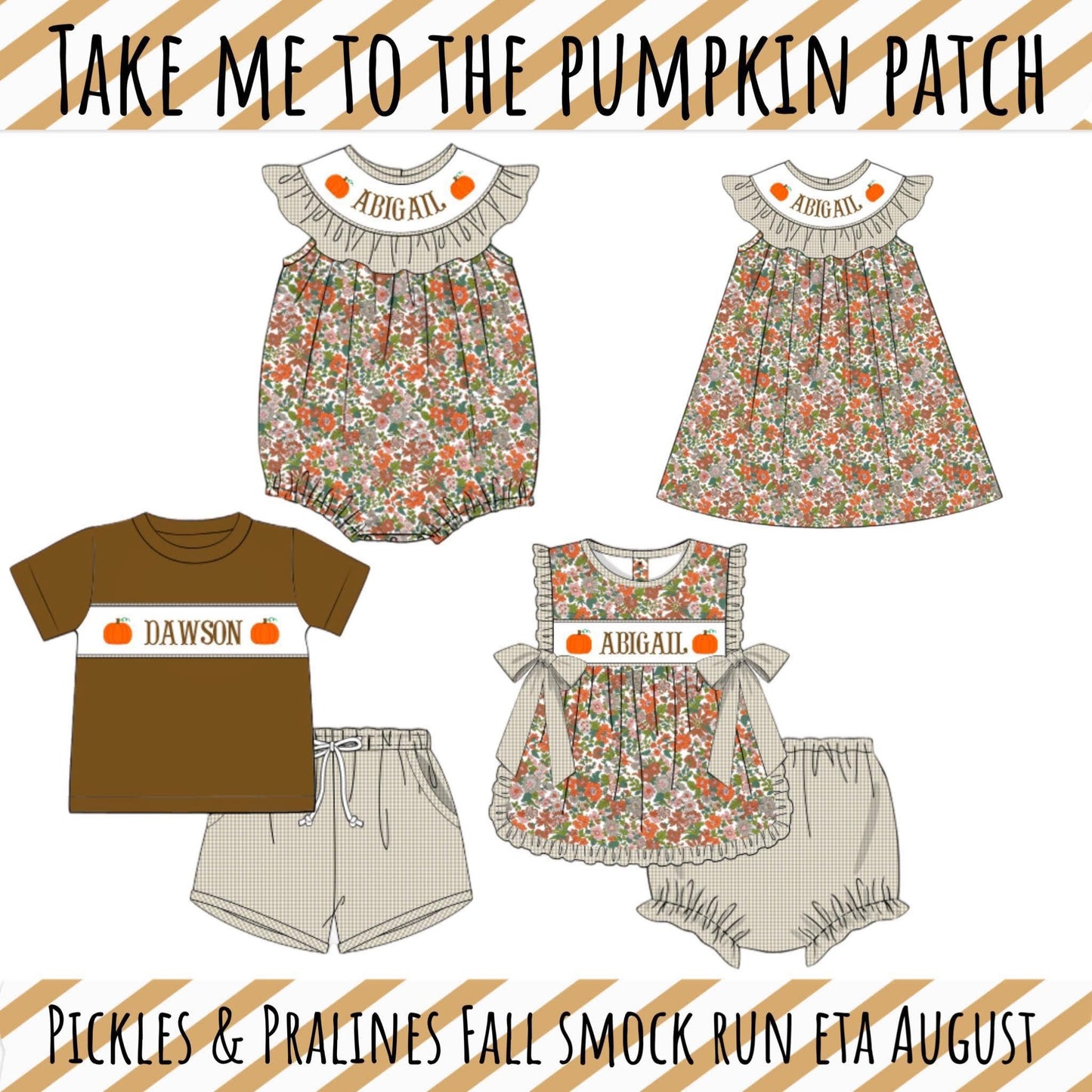 SMOCK PREORDER| TAKE ME TO THE PUMPKIN PATCH eta End of August