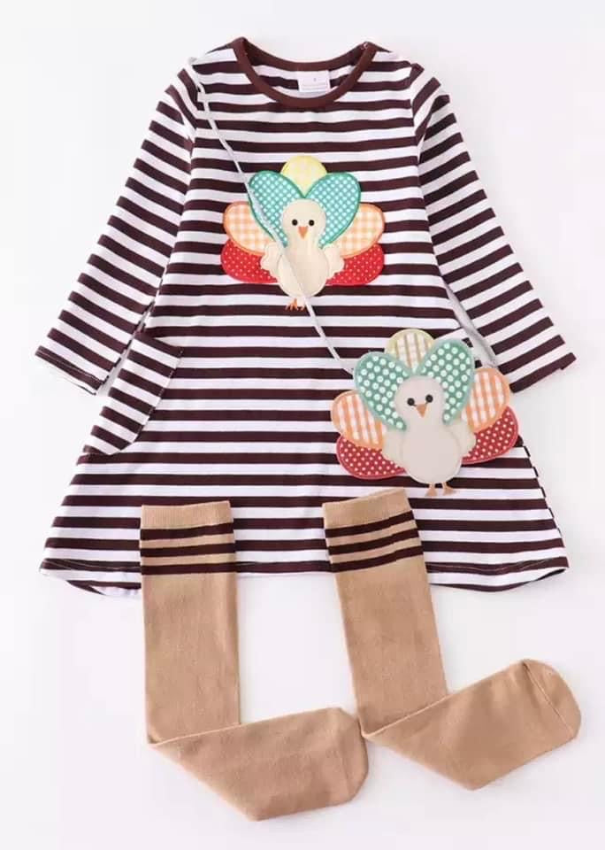 TURKEY DRESS WITH SOCKS AND PURSE