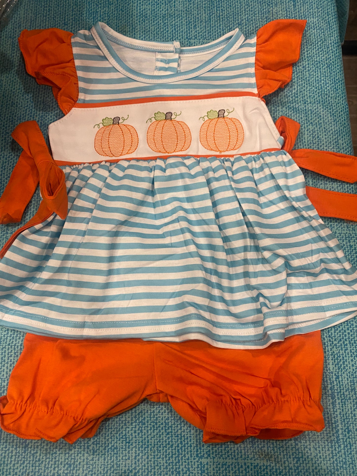 Sketch Pumpkin Girls Shorts Set 7/8