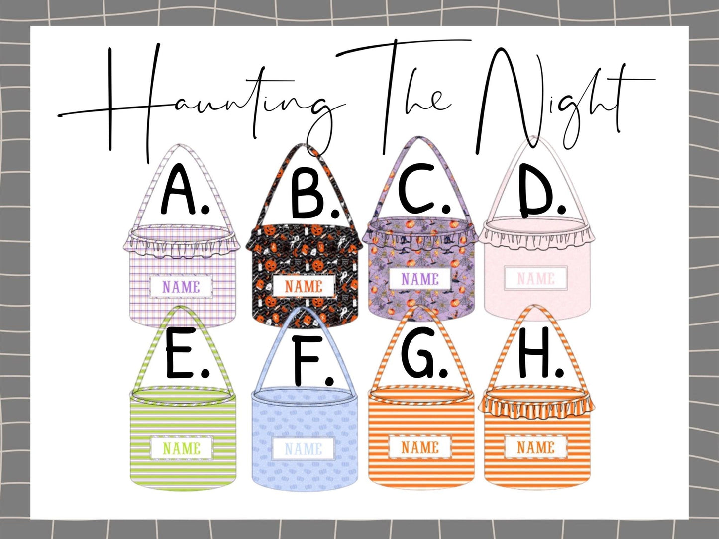 SMOCK PREORDER| HAUNTING THE NIGHT SMOCKED CANDY BASKETS eta END of AUGUST to me