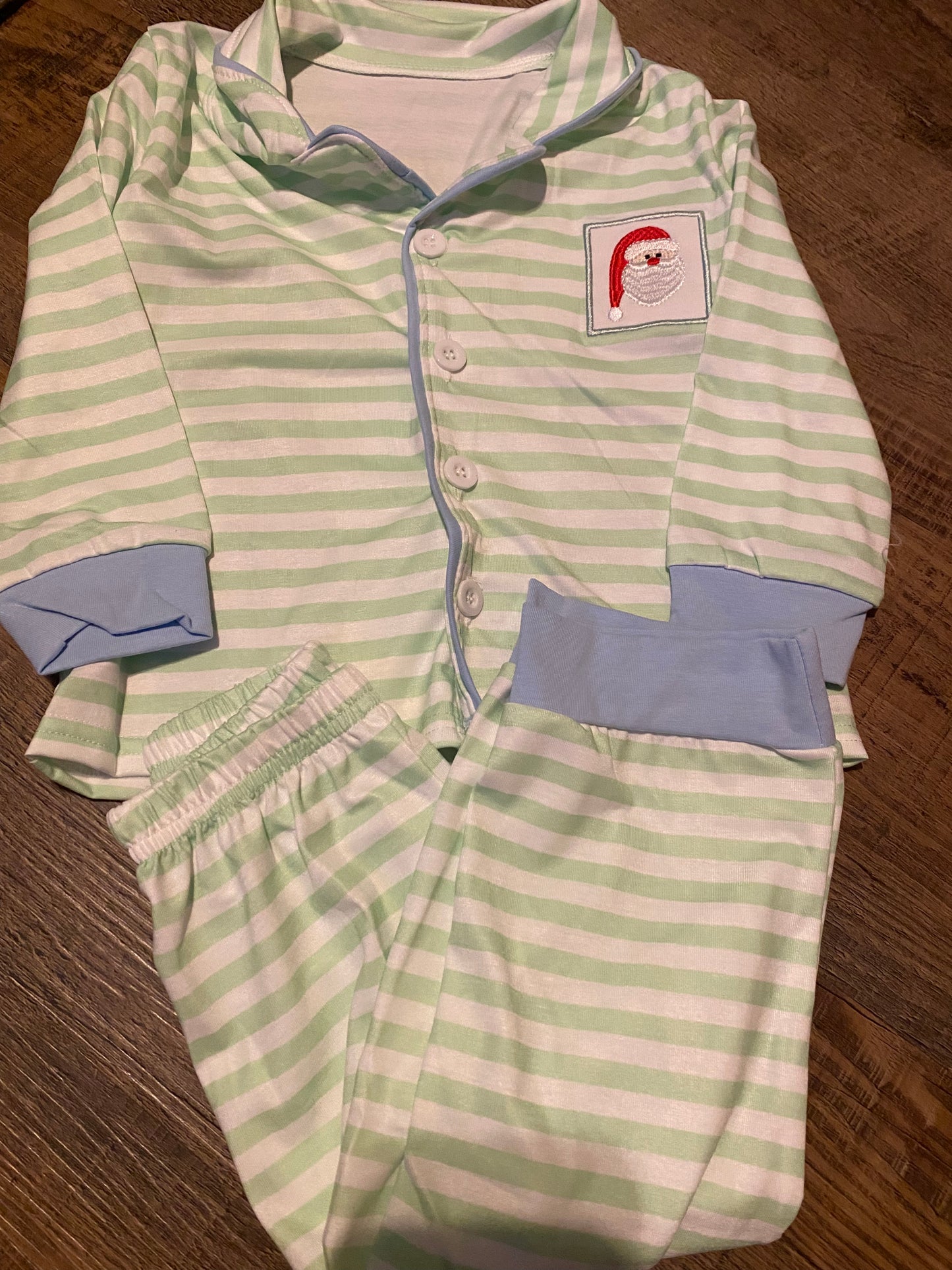 Green Santa pajamas