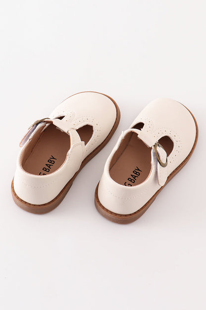 White vintage leather shoes