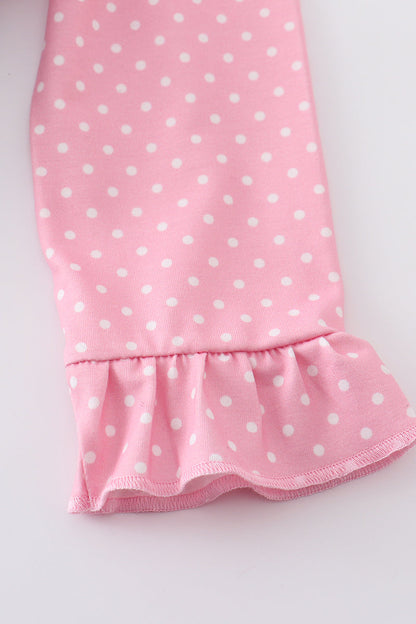 Pink nutcraker embroidery ruffle dress