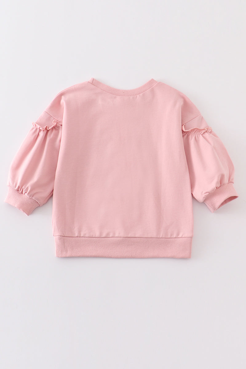 Pink christmas tree girl sweatshirt