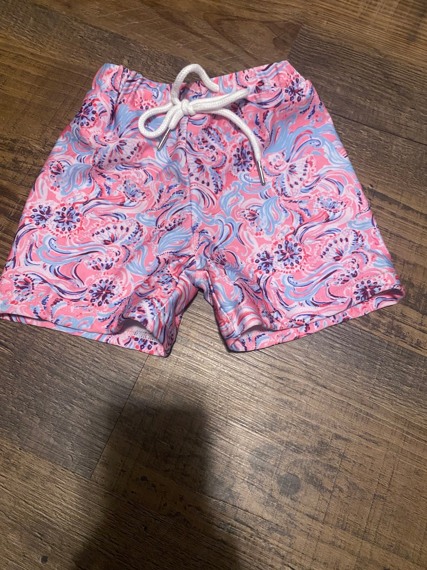 Pink & Blue Boy Swim Trunks
