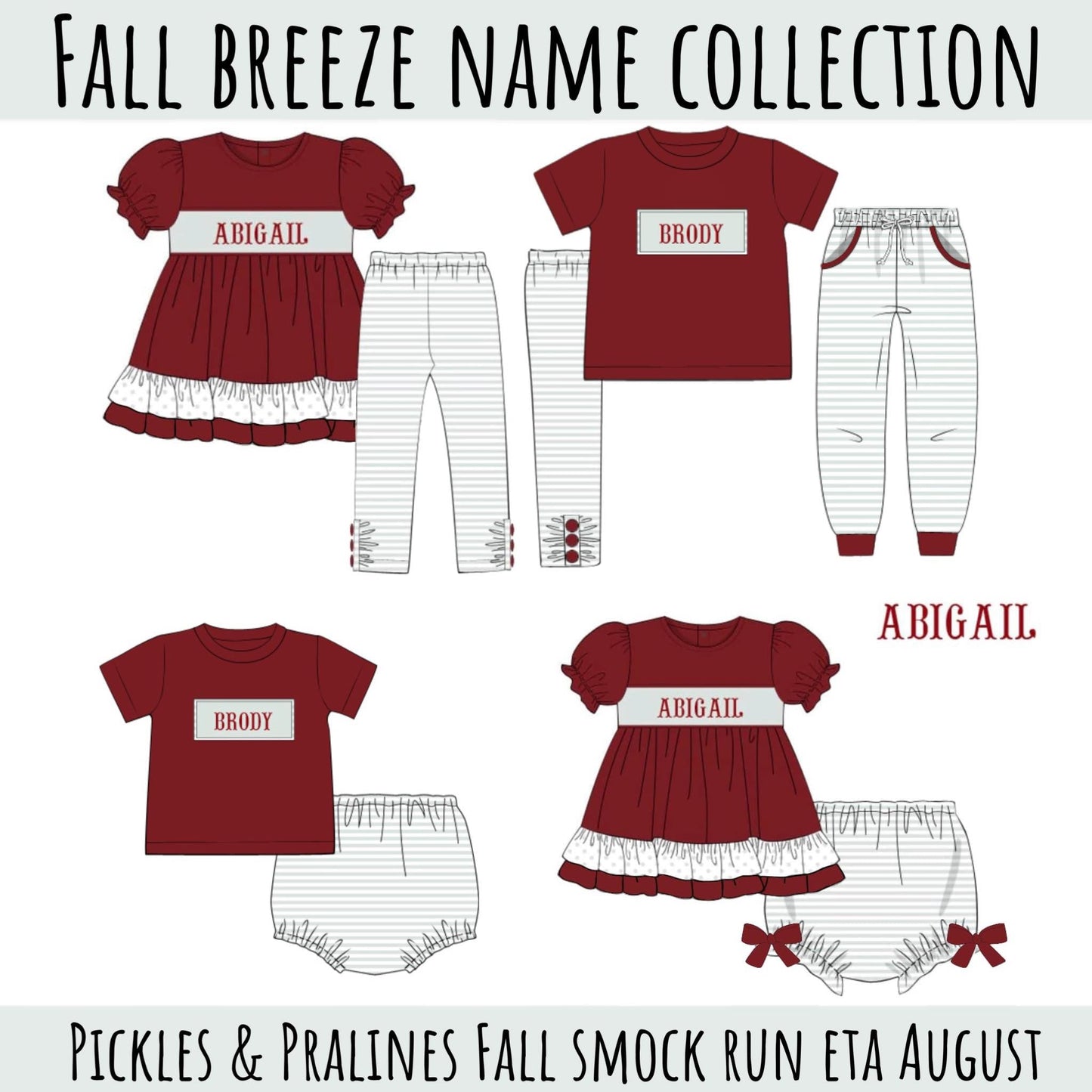 SMOCK PREORDER| FALL BREEZE NAME SMOCKS eta End of August