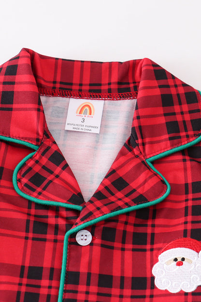 Premium Red plaid santa claus pajamas set