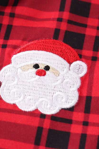 Premium Red plaid santa claus pajamas set