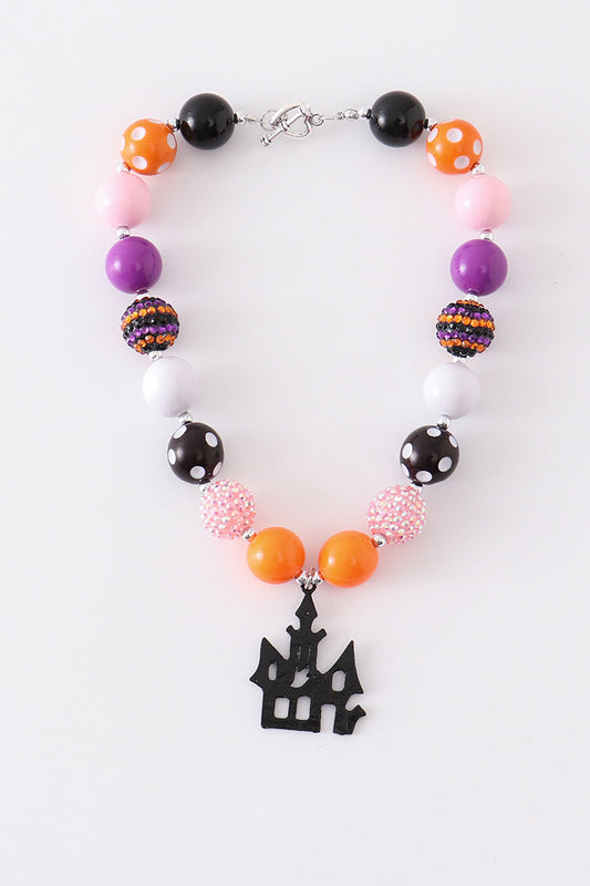 Halloween castle bubble chunky necklace