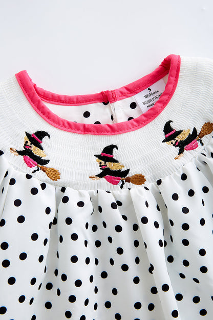 Polkadot witch smocked dress