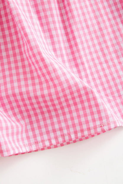 Pink plaid pumpkin smocked dress