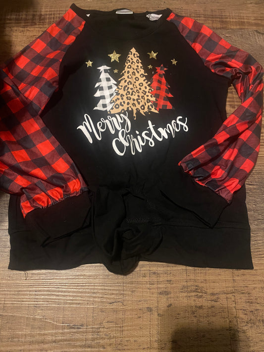 Merry Christmas plaid shirt