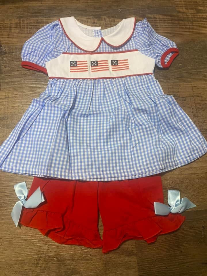 Red white and blue ruffle