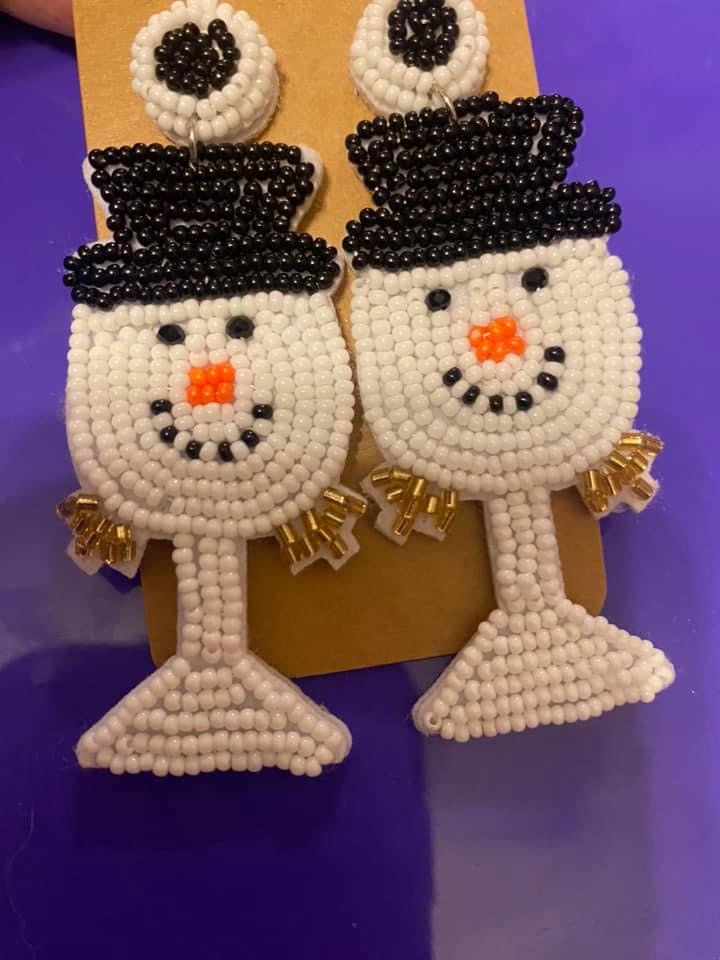 Snowman earrings