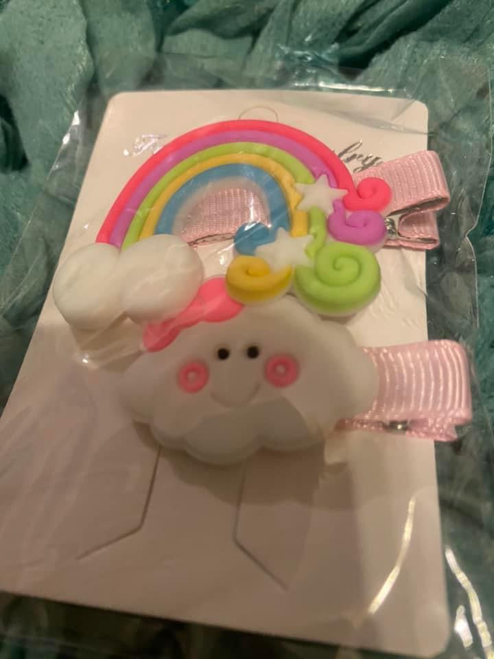 Rainbow hair clips