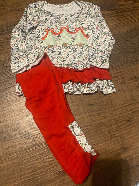 Christmas tree floral girl set