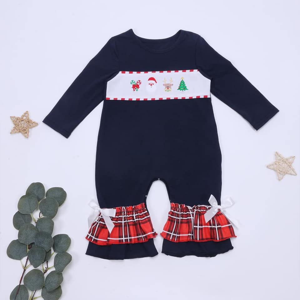 CHRISTMAS RUFFLE ROMPER