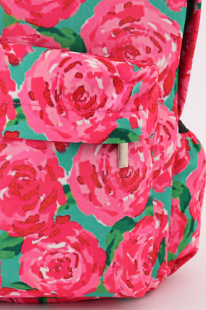 Rose print backpack bag