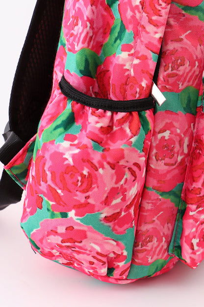 Rose print backpack bag