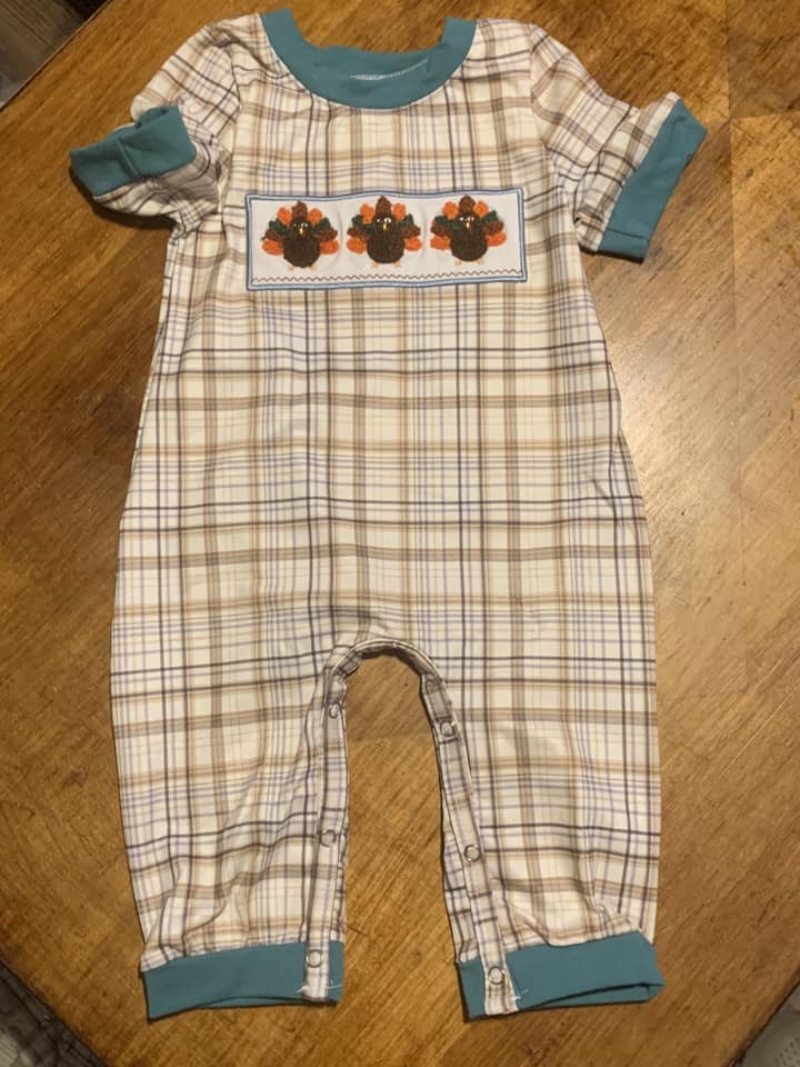 FRENCH KNOT TURKEY ROMPER