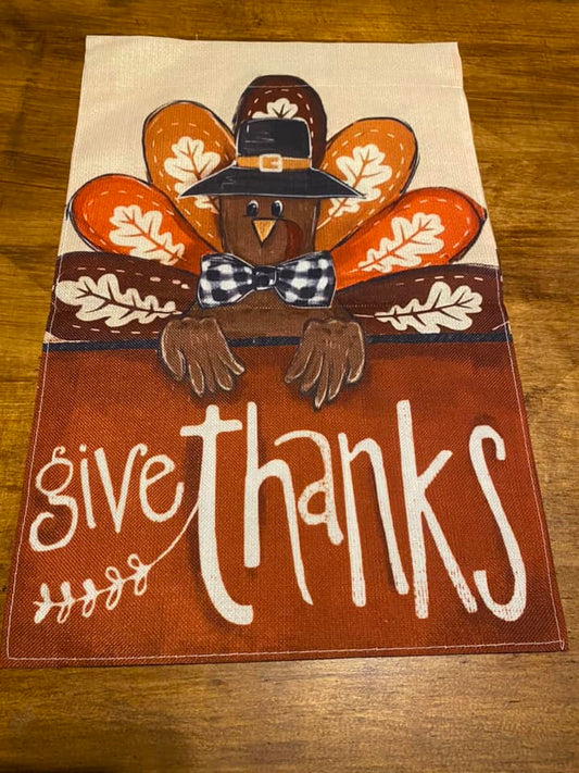 GIVE THANKS GARDEN FLAG
