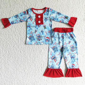 BLUE MONSTER RUFFLE PAJAMAS ETA NOVEMBER
